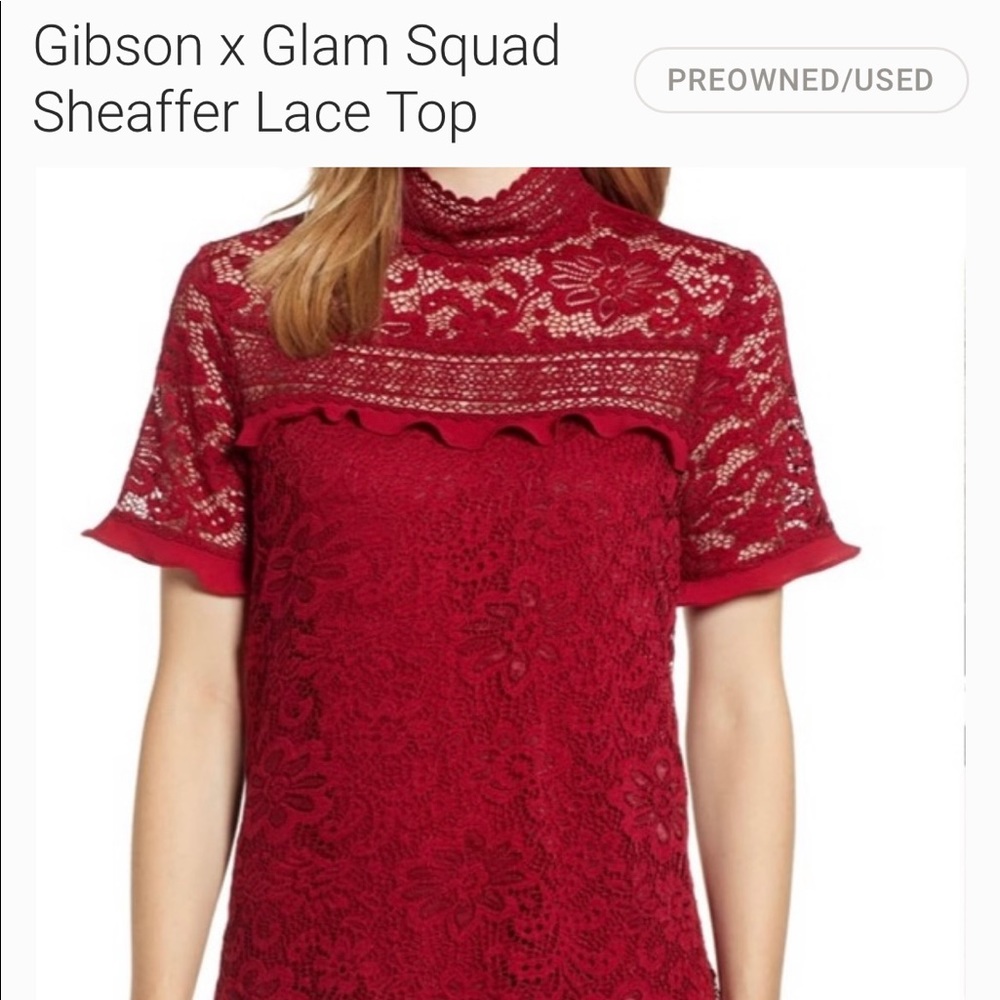 Gibson red lace top